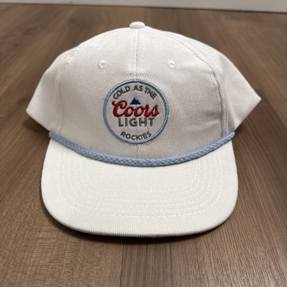 Coors Light White Rope Hat Snapback Cap Beer Brewery  Blue